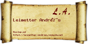 Leimetter András névjegykártya